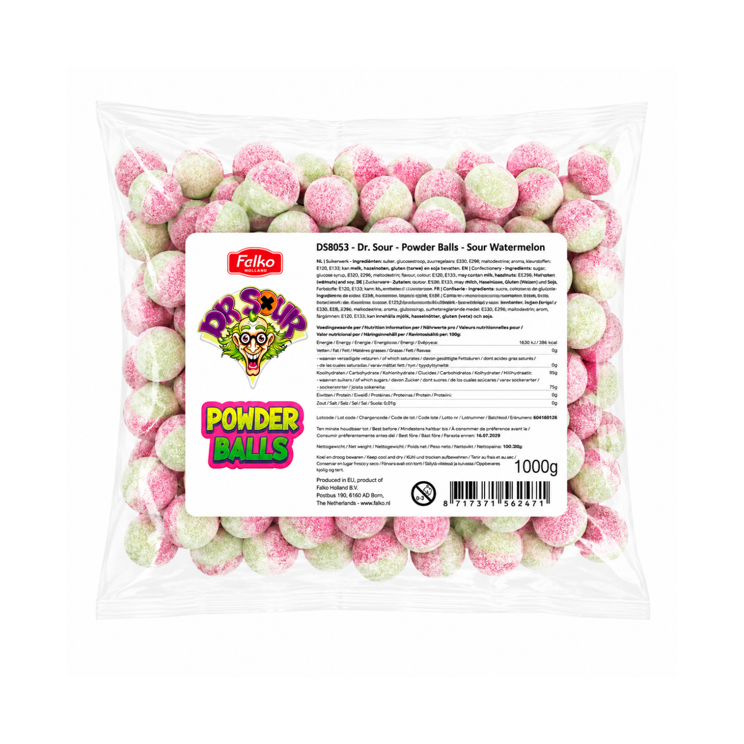 Dr. Sour Brausebälle Wassermelone 1 kg