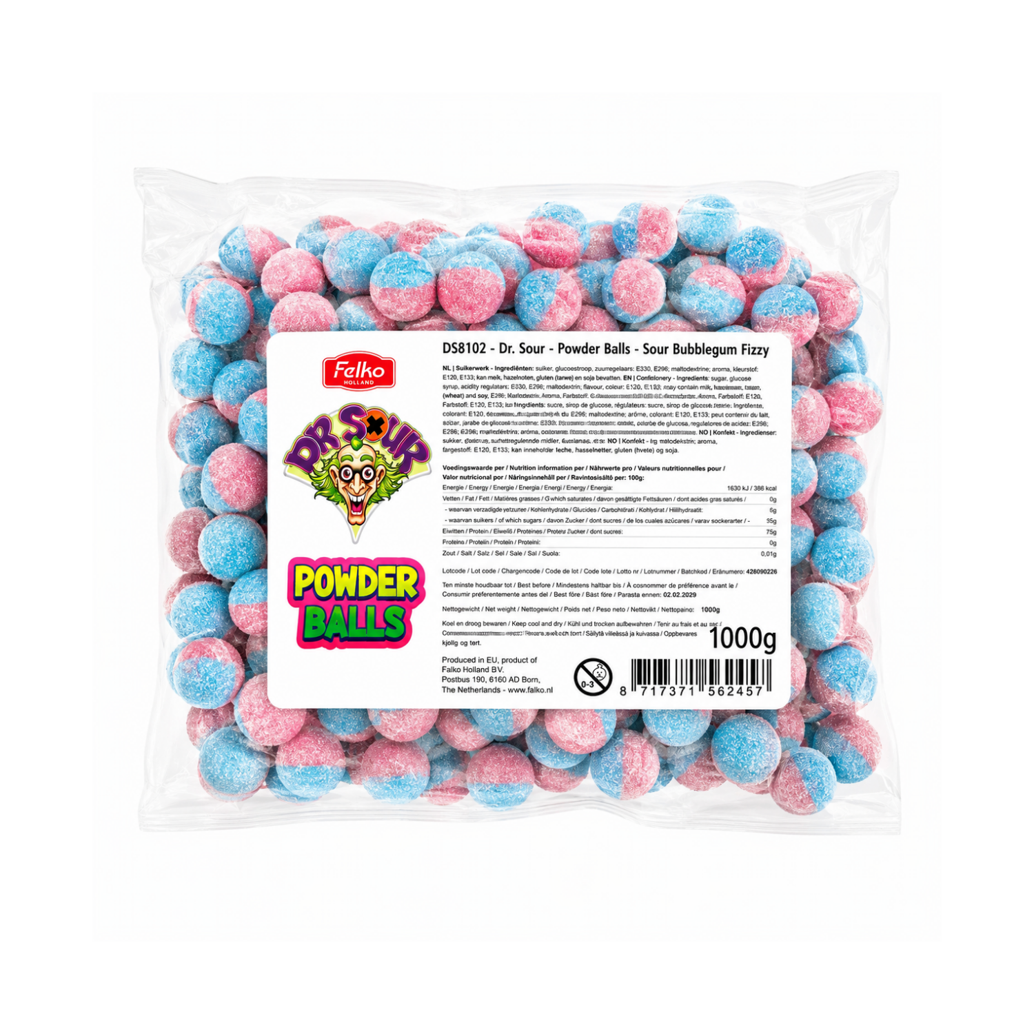 Dr. Sour Brausebälle Bubblegum 1 kg