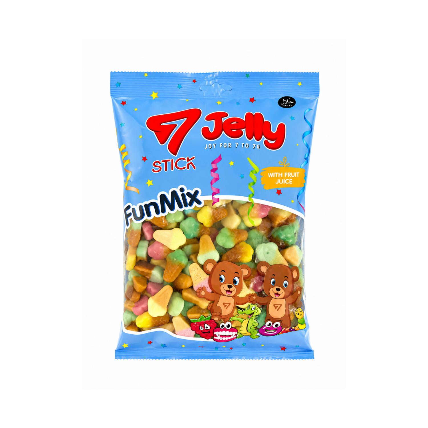 7Stick Jelly Eiswaffel Halal Fruchtgummis 1 kg