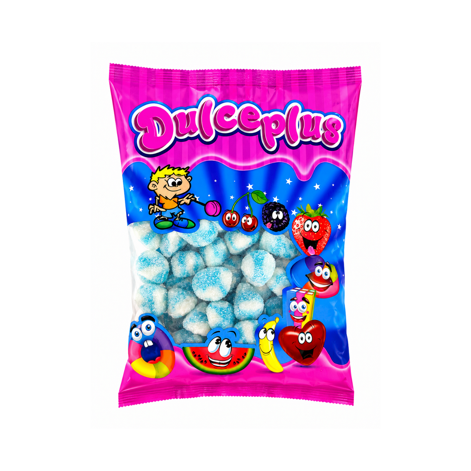 Dulceplus Gezuckerte Blaue Kisses Halal Fruchtgummis 1 kg